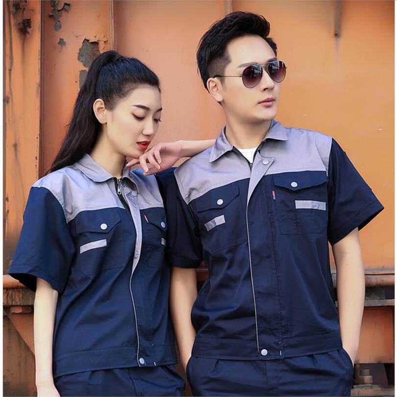 工作服套装男女夏季工装半袖上衣薄款短袖汽修服耐磨劳保定制定做