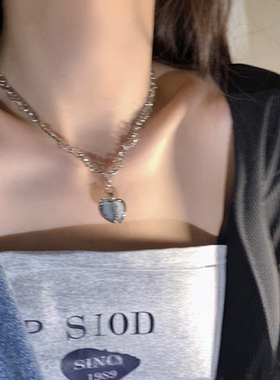 韩版轻奢小众爱心项链