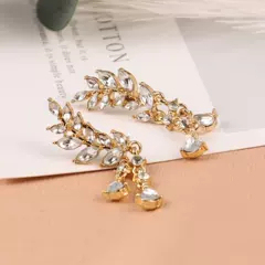 S925银针时尚通勤耳钉文艺清新镶钻不规则耳夹气质百搭耳饰865X