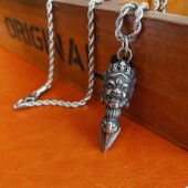 樊霄同款 云旗 吾岸 项链男藏饰大黑天四面佛情侣钛钢吊坠毛衣链