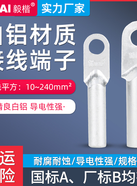 铝鼻子DL16/35/50/70/95/120/185/240平方堵油式冷压电线接头线端