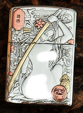 二代902s蛇女白铜镶嵌防风佐罗煤油打火机个性创意潮性感刀女手工