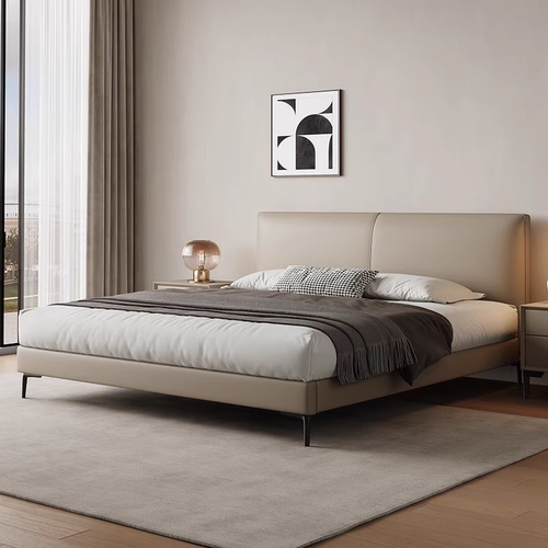 薄床头主卧床真皮床现代简约1.5米小户型储物床1.8米双人床软包床