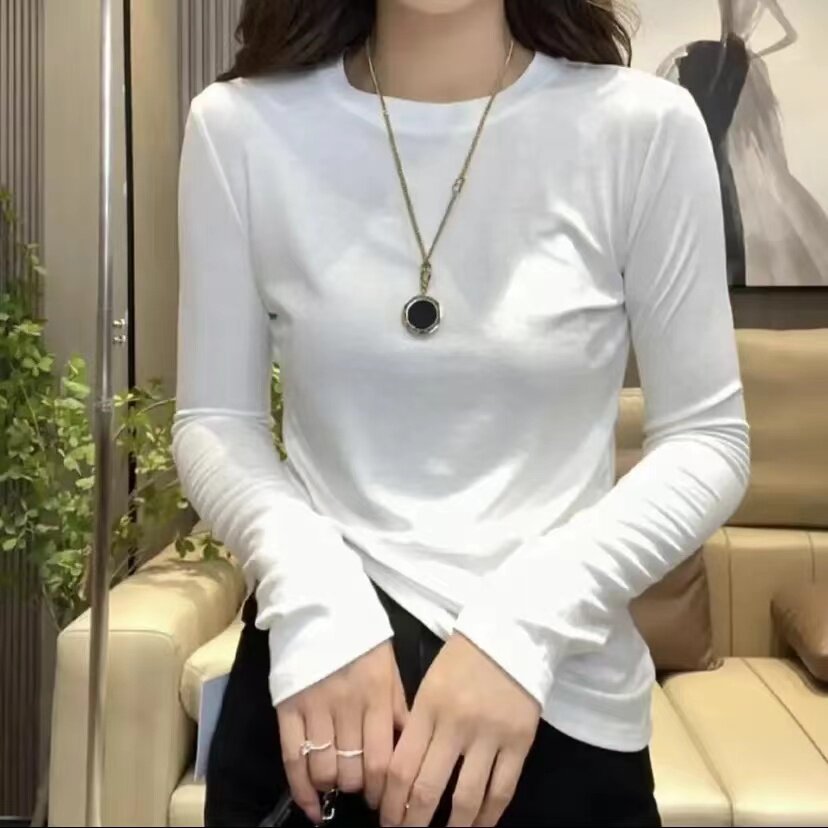 紫皇冠616#打底衫圆领常规基础纯色静版修身百搭打底衫春秋