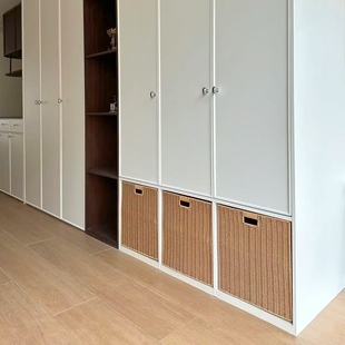 定制编织收纳筐电视柜抽屉式收纳盒仿藤编框框收纳筐整理储物筐