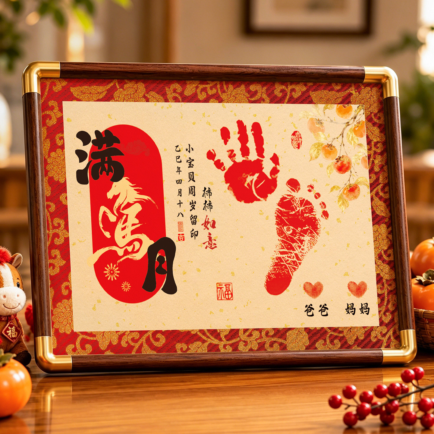 原创国潮风手足印当天发货图片