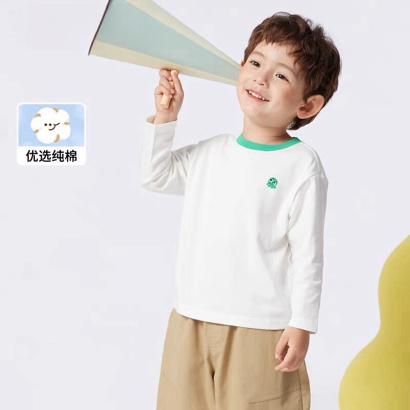 品牌折扣童装儿童长袖T恤2025新款男童女童春装宝宝百搭打底衫潮
