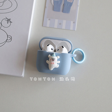 韩国Maltese线条小狗适用于苹果AirPods4/3保护套airpods pro2第二代降噪硅胶耳机壳airpodspro连体可爱2软壳