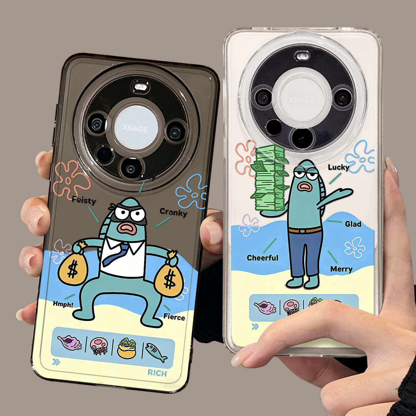 比奇堡的居民们手机壳适用于华为mate80海绵宝宝Mate70搞怪mate60pro沙雕mate40小丑鱼30新款promax小众50套图片