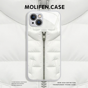 假装保暖适用iphone17手机壳苹果16promax羽绒服15搞怪14plus趣味13/12/11mini液态xr套air/x玻璃8冬季xs秋冬