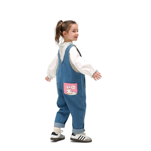 童装女童牛仔背带裤秋季2026新款儿童潮洋气女宝宝春秋时髦连体裤