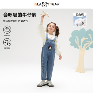 子春秋女宝宝小童长裤 白雪公主女童秋季 儿童裤 2026新款 牛仔背带裤