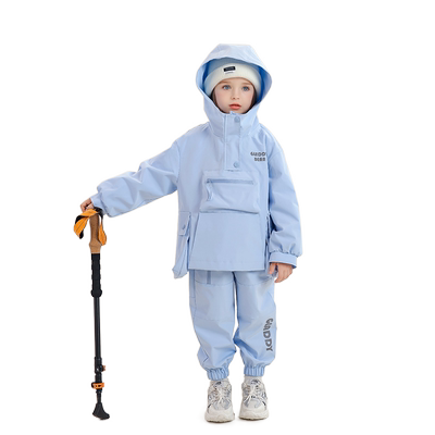 【三防】女童户外冲锋衣套装秋季新款儿童潮洋气宝宝登山服两件套