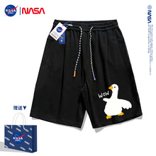 男夏季 2022新款 宽松情侣休闲五分裤 女运动裤 NASA联名黑色潮牌短裤
