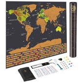 Scratch Off Child World gift Flags Poster with Colorful Map