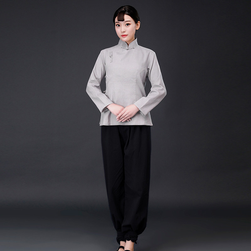 棉麻民国服装女刘胡兰演出服儿童话剧表演农村老太太孟婆服装六一