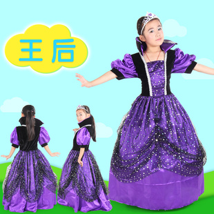 万圣节儿童舞台白雪公主表演服装恶毒王后演出服派对女童公主礼服
