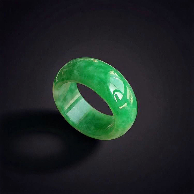干青糯种翡翠戒指扳指祖母绿玉石扳指戒指指环男女款