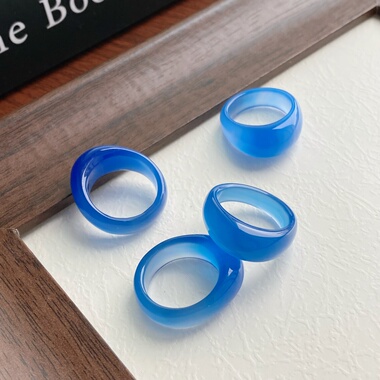 招财转运海蓝宝戒指扳指男女款戒指天然蓝色冷淡风时尚水滴扳指