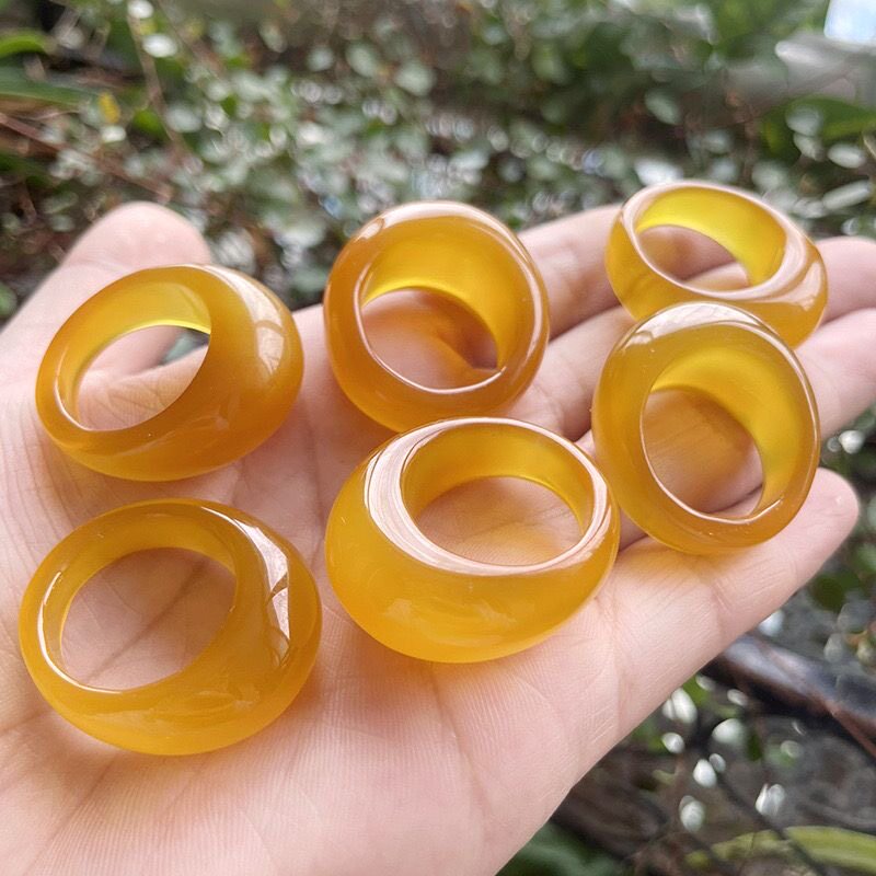 帝王黄玉髓鹅头扳指男士鸡油黄招财转运大扳指玉戒指环