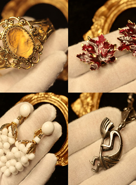 1970s印第安雨神Kokopelli银项链whiting&davis琉璃卡梅奥手镯b11