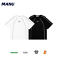 MANUKIDS童装 T恤 字母拼接插肩宽松日系中大童短袖 男童25夏季 美式