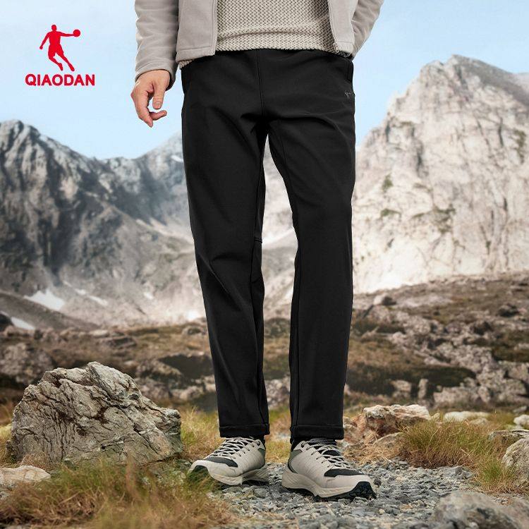 乔丹梭织长裤男2025冬季加绒保暖户外越野休闲运动裤QDFYK3254306