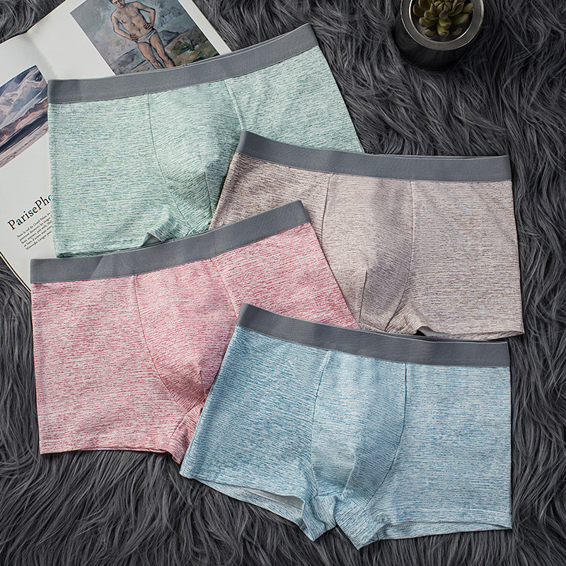 3男士内裤男纯棉裆四角裤抗菌透气宽松平角裤头学生潮流男生短裤头