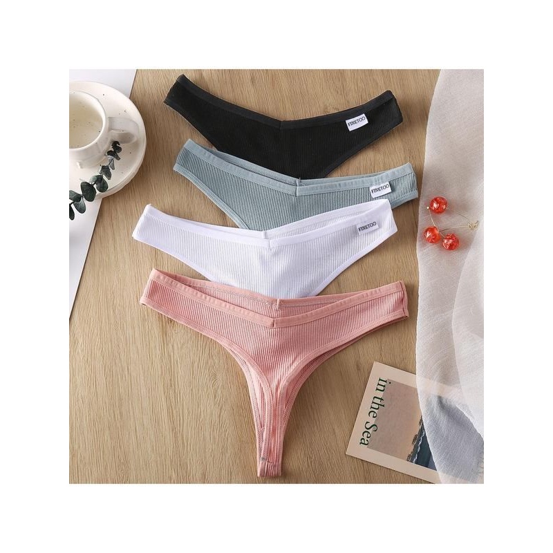 3PCS/Set G-string Panties Cotton Women Underwear Sexy Thong