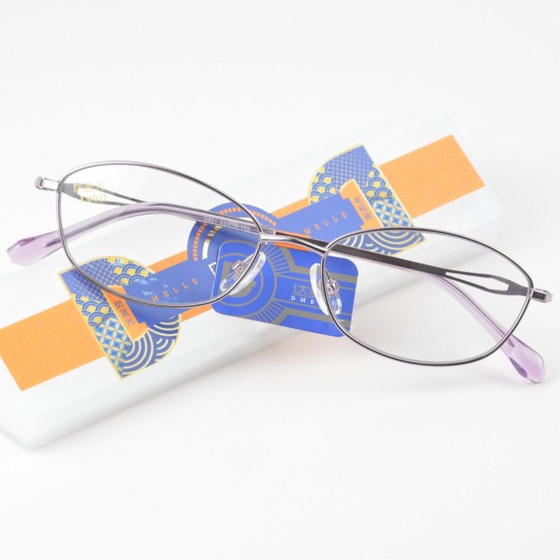 达美勒老花镜金属全框花镜防镜片时尚男女盒套蓝光PC漂亮箱子舒适