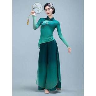 古典练功服胶州秧歌扇子舞套装 良宵剧目伞舞身韵纱衣 艺考表演服装