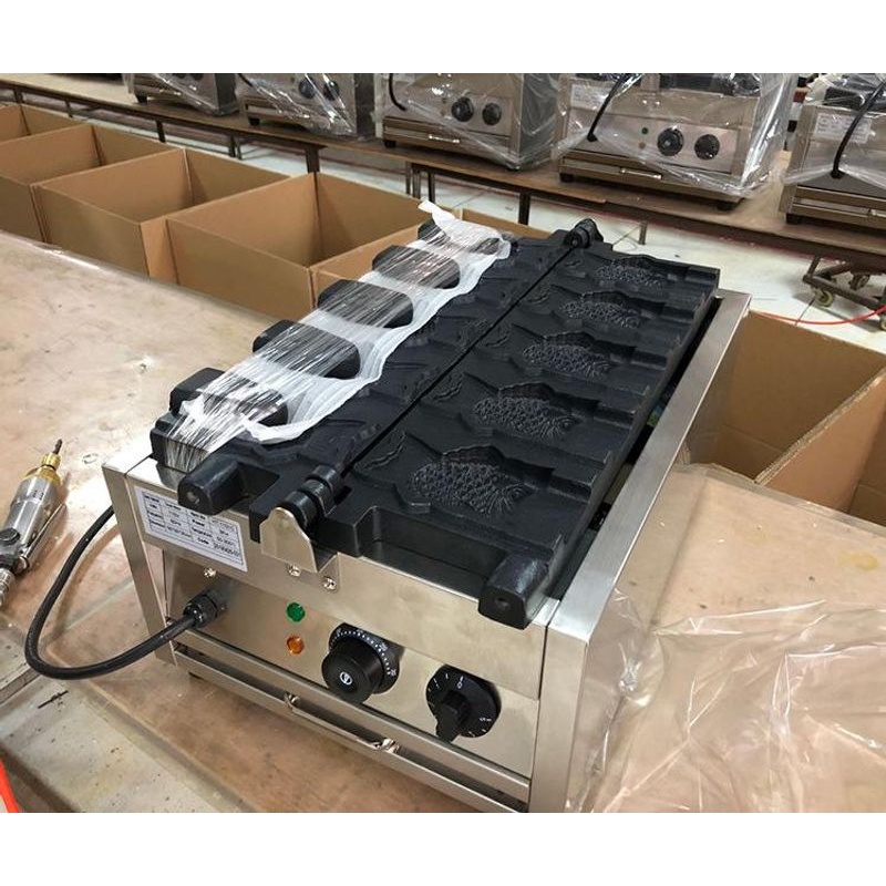 商用开口鲷鱼烧机电热鱼饼机韩式冰激凌鲷鱼烧五条开口鲷鱼烧机器