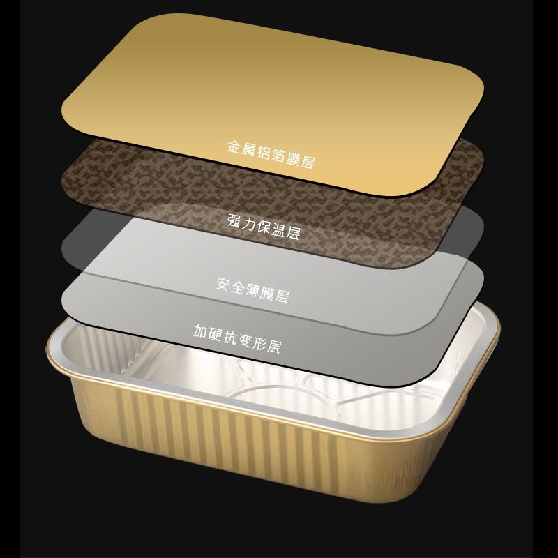 金色锡纸盒圆形碗长方形商用龙虾外卖打包盒高档加厚带盖铝箔餐盒,包装,金属盒包装,淘宝优惠券,粉丝福利购,淘宝优惠卷