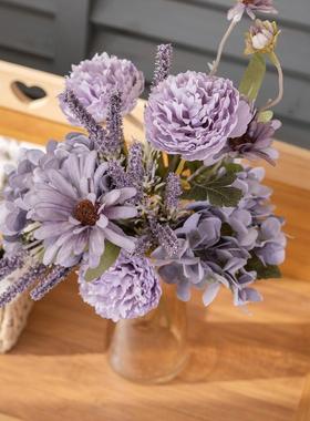 家居装饰贝齐牡丹非洲菊手手札厂家花束仿真花设计CF01354墙饰捧