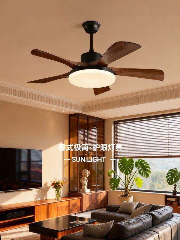 风扇灯2025新款客厅餐厅静音灯具卧室复古电扇吊灯灯一体吊扇中古,家装灯饰光源,风扇灯,淘宝优惠券,粉丝福利购,淘宝优惠卷