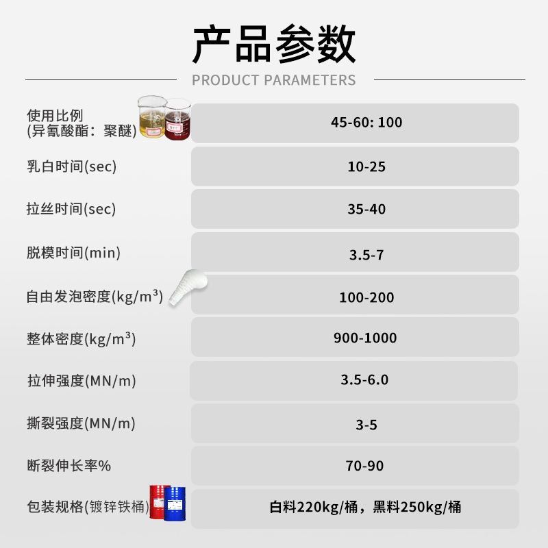 高性能自结皮轮胎发泡料工具车叉车实心RC飞机轮胎聚氨酯组合聚醚