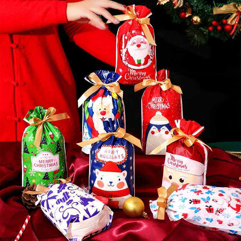 抽绳袋圣诞老人礼物束款式大量多样生日口袋现货礼品袋袋子批发