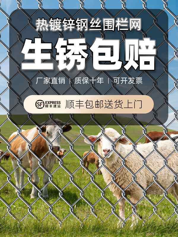 铁丝网养鸡围栏网镀锌防锈家用网格菜园防护网养殖钢丝网勾花护栏,农机/农具/农膜,农场护栏网,淘宝优惠券,粉丝福利购,淘宝优惠卷