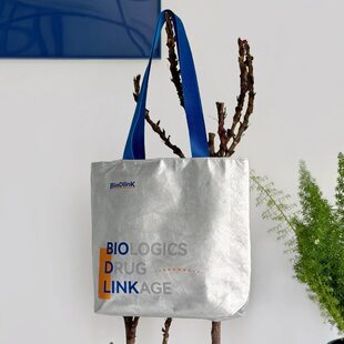 手提复古风银色杜邦纸袋定制烂可购物袋收纳时尚防水强不撕简约