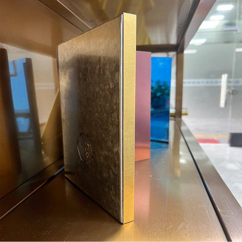 定制不锈钢蜂窝板钛金银色黑钛枪灰天花吊顶背景墙镜面防指纹蜂窝