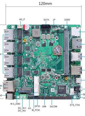 派勤N100 N150工控主板4网口千兆迷你软路由6串工业主机AD30NA4L