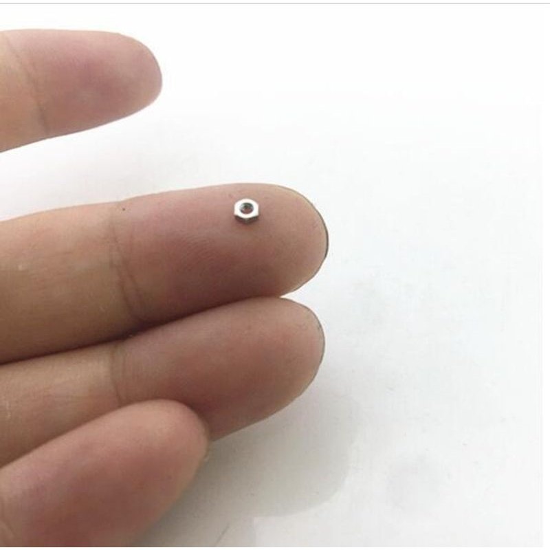 镀镍小铜螺母微小六角螺丝帽螺栓m1m1.2m1.4M1.6M1.7M2小帽螺母