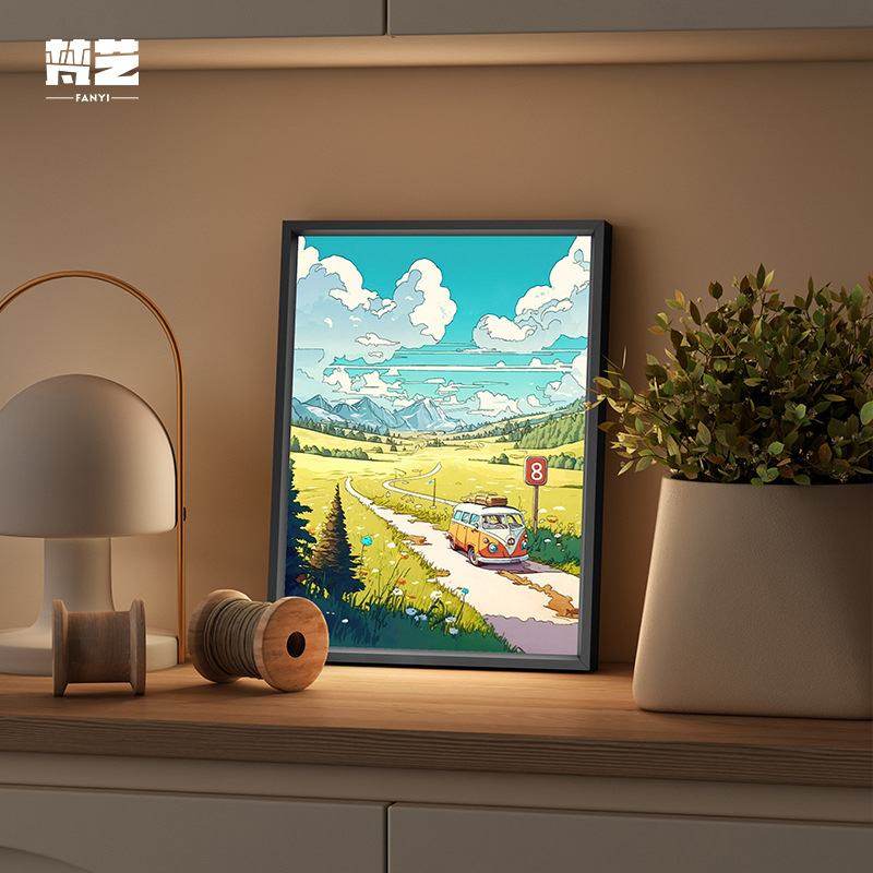 智能声控灯光画铝合金画框桌面摆件卧室卡通画芯感氛围书房氛围,家居饰品,氛围画/灯画,淘宝优惠券,粉丝福利购,淘宝优惠卷