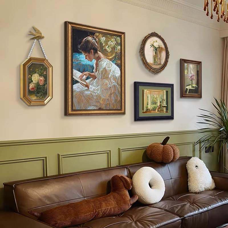 法式挂画客厅大气轻奢装饰画沙发背景墙壁画高级感美式玄关组合画,家居饰品,现代装饰画,淘宝优惠券,粉丝福利购,淘宝优惠卷