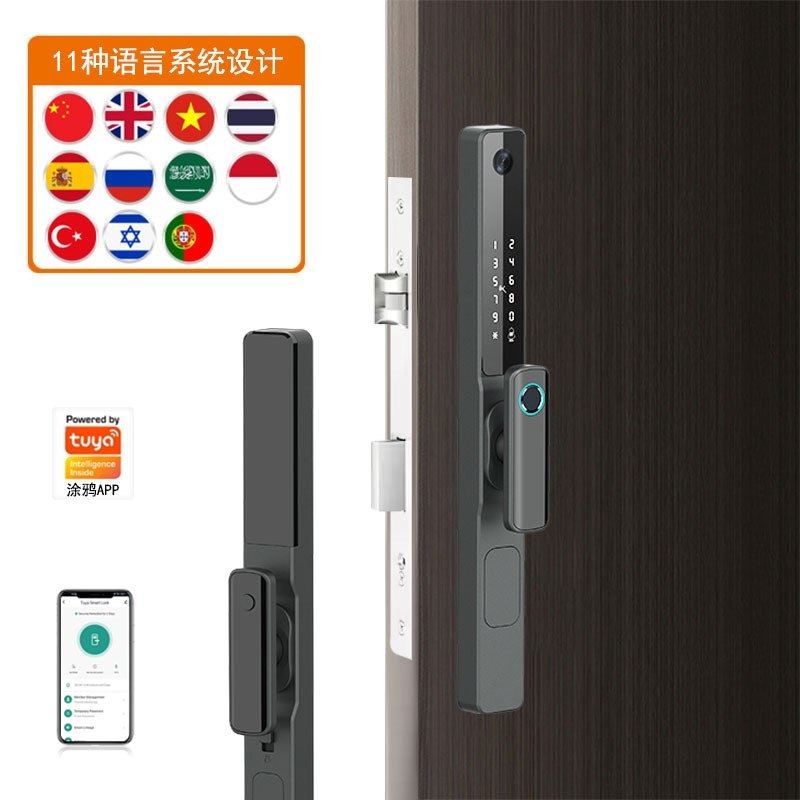 涂鸦智能木门防盗门视频一握开锁全自动指纹密码锁