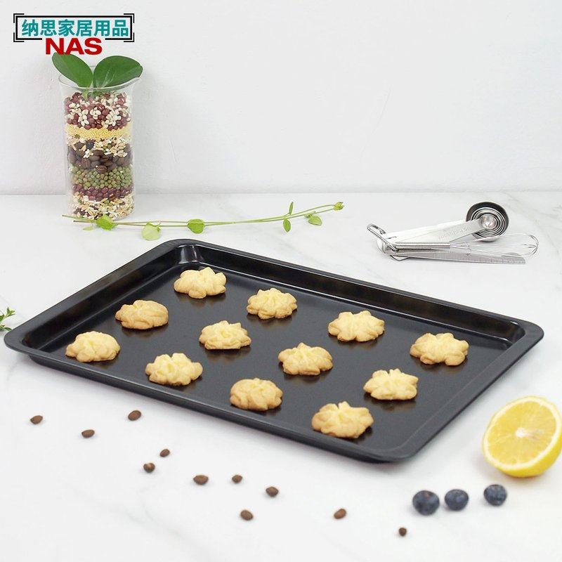 14.5寸黑色长方形烤盘 加厚不沾制饼干披萨烤鸡等烘焙烤箱适用