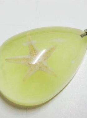 真昆虫标本  人工琥珀水滴挂件  海星毛衣炼夜光小号吊坠