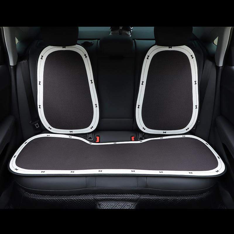 夏季冰丝汽车坐垫高级感简约透气车载车用垫夏凉座垫蝴蝶结座椅