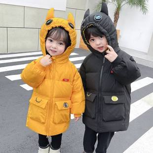 儿童羽绒服男童中长款1一2两岁小童宝宝冬季婴儿洋气女童加厚外套
