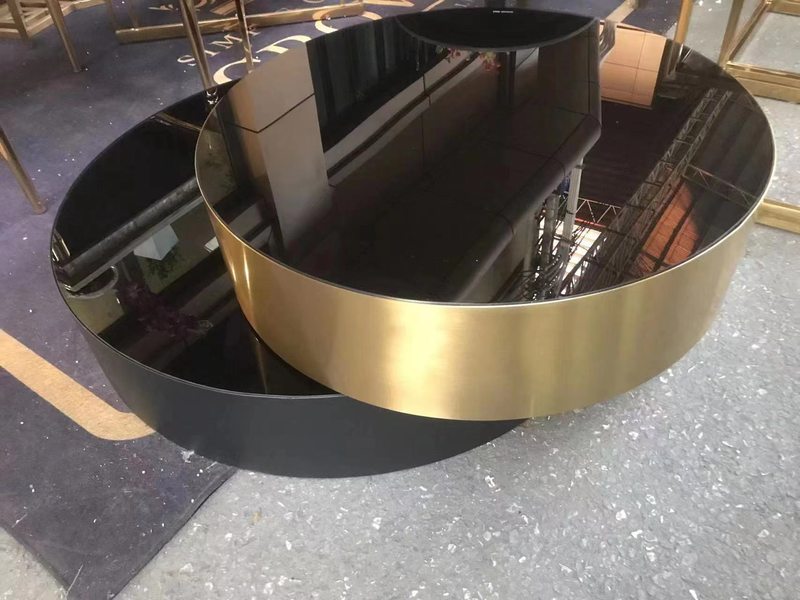轻奢风双圆旋转玻璃茶几客厅简约阳台小茶桌伸缩小家具组合小桌子